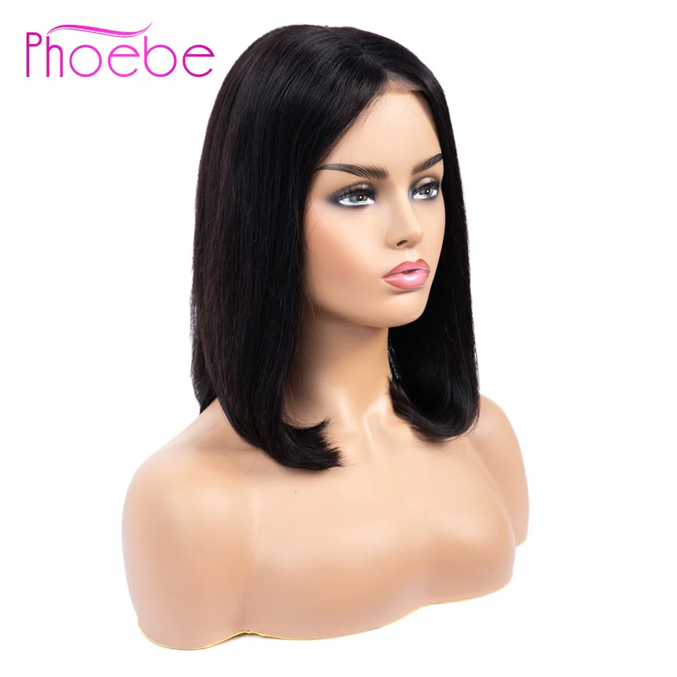Парики из натуральных волос на шнурках Phoebe 4*4 8 14 дюймов|Парик кружеве| |