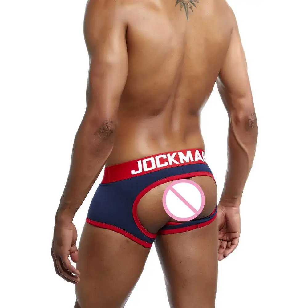 JOCKMAIL, фирменное Мужское нижнее белье, боксеры, шорты для геев, с мешочком для пениса, cueca, боксеры, calzoncillos hombre, мужские боксеры, шорты, трусы для сна - Цвет: Navy Blue