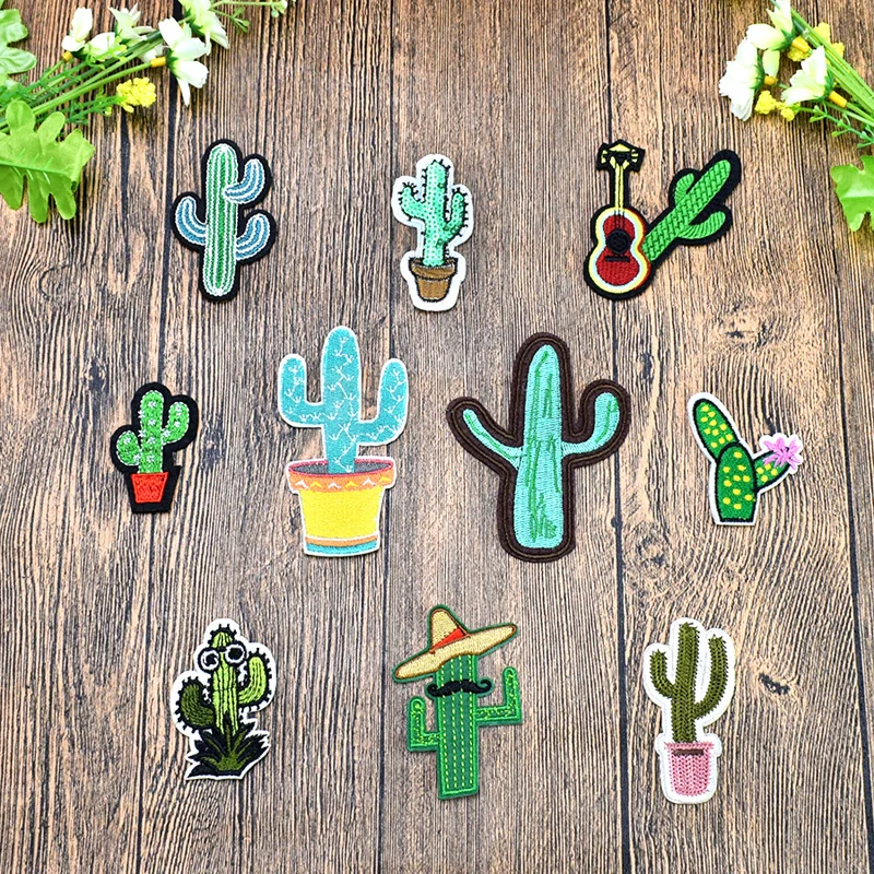 10 шт. комбинированные нашивки с изображением кактуса для одежды|fashion patches|patches