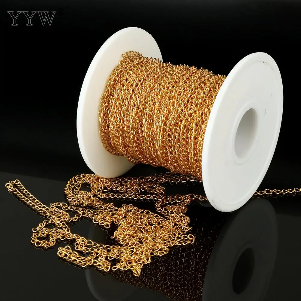 

Ювелирная цепь из нержавеющей стали с пластиковой катушкой, плетеная овальная цепь, около 3,5 мм, катушка, продается на катушке