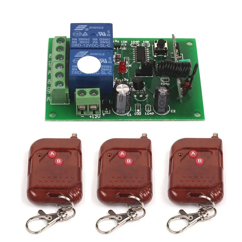 Sleeplion 12V 2CH 433Mhz универсальный пульт дистанционного управления переключатель дистанционного управления 12V передатчик приемник модуль 433/315MHz