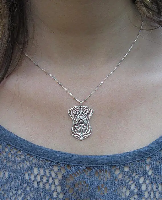 Ожерелье-чокер ручной работы Dogue de Бордо с подвеской для женщин идея ювелирное