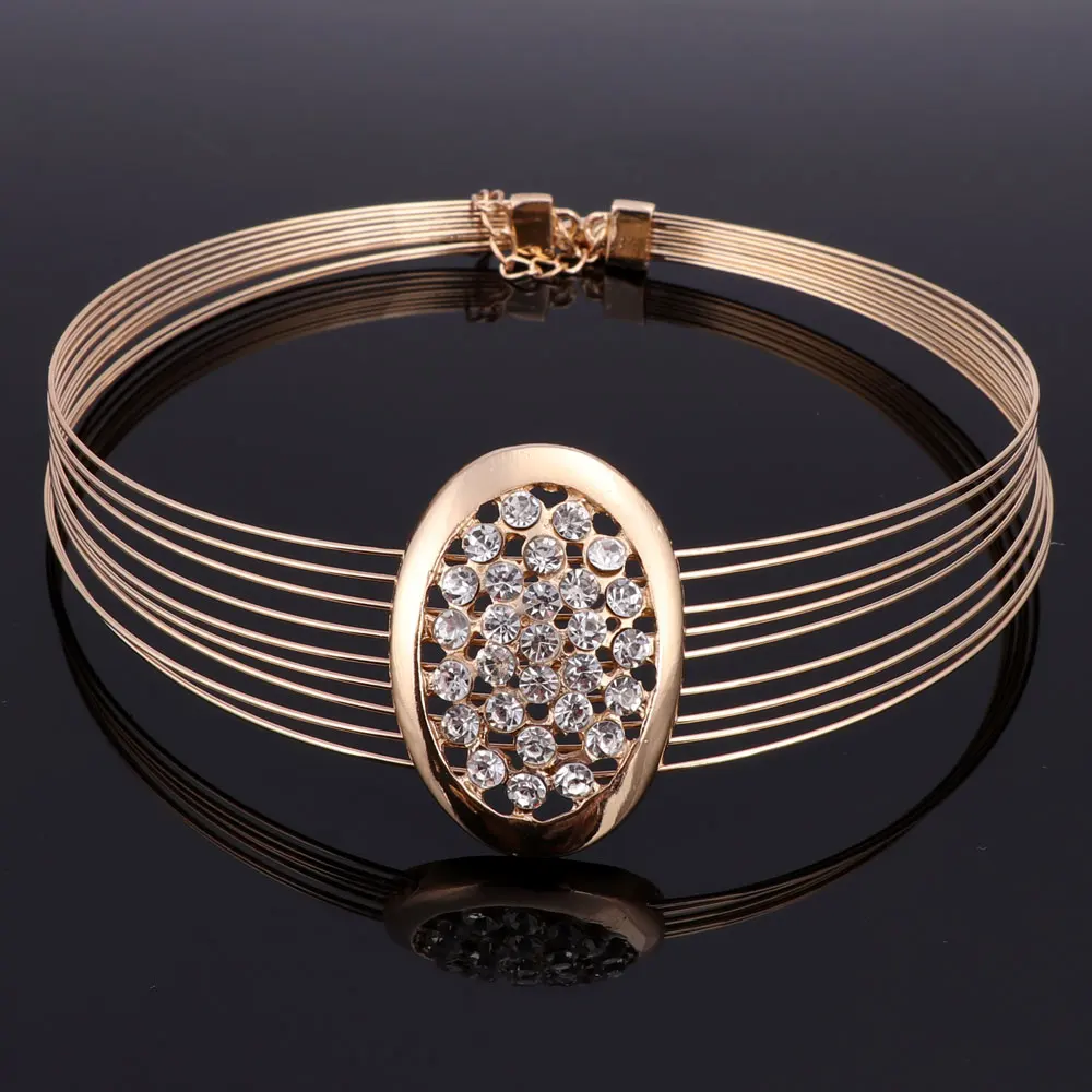 Модные Ювелирные наборы Кристалл ожерелье серьги браслет кольцо Набор для