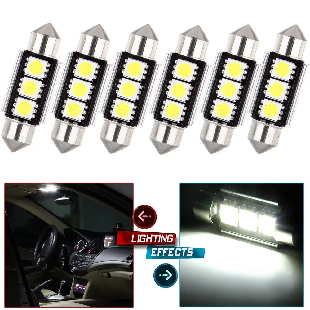 50 шт./лот 36 мм 39 c5w 3 smd 5050 Светодиодная CAN шина без ошибок Автомобильная внутренняя