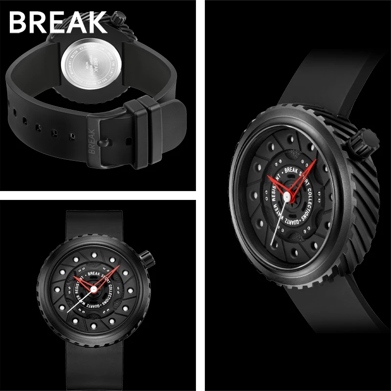 Часы мужские спортивные кварцевые водонепроницаемые с резиновым ремешком|wristwatch