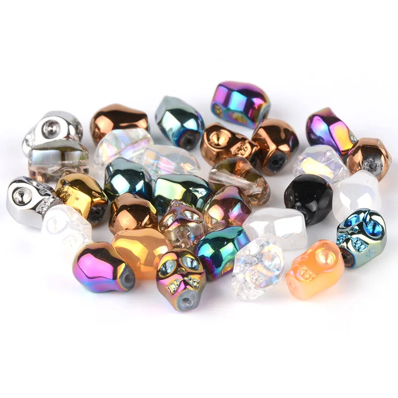 Высококачественные бусины из хрустального стекла в форме черепа 50 шт. цветные