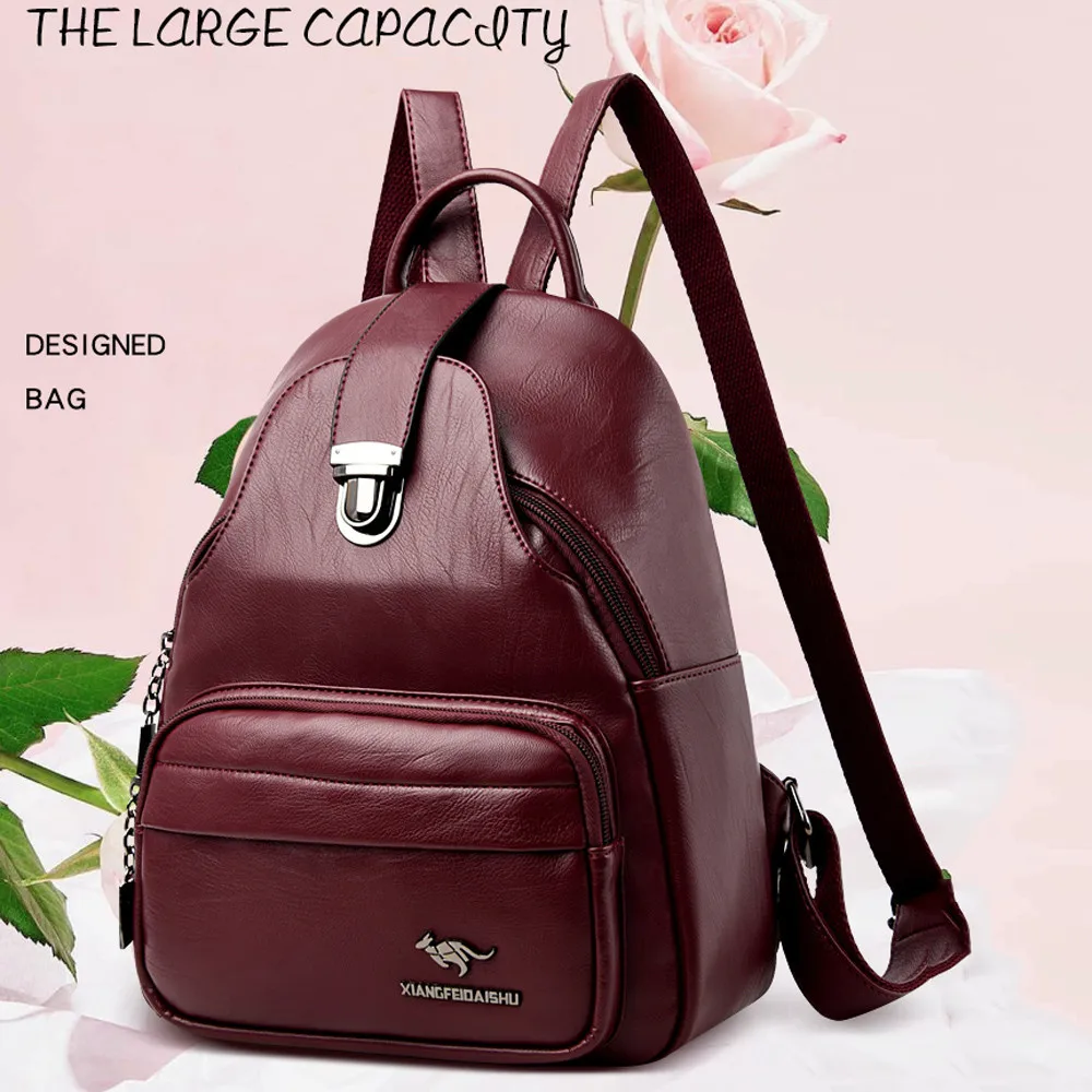 New Women sheepskin Backpacks School Bags For Girls Female Fashion Backpack Travel Shoulder Bags High Quality Mochilas Feminina