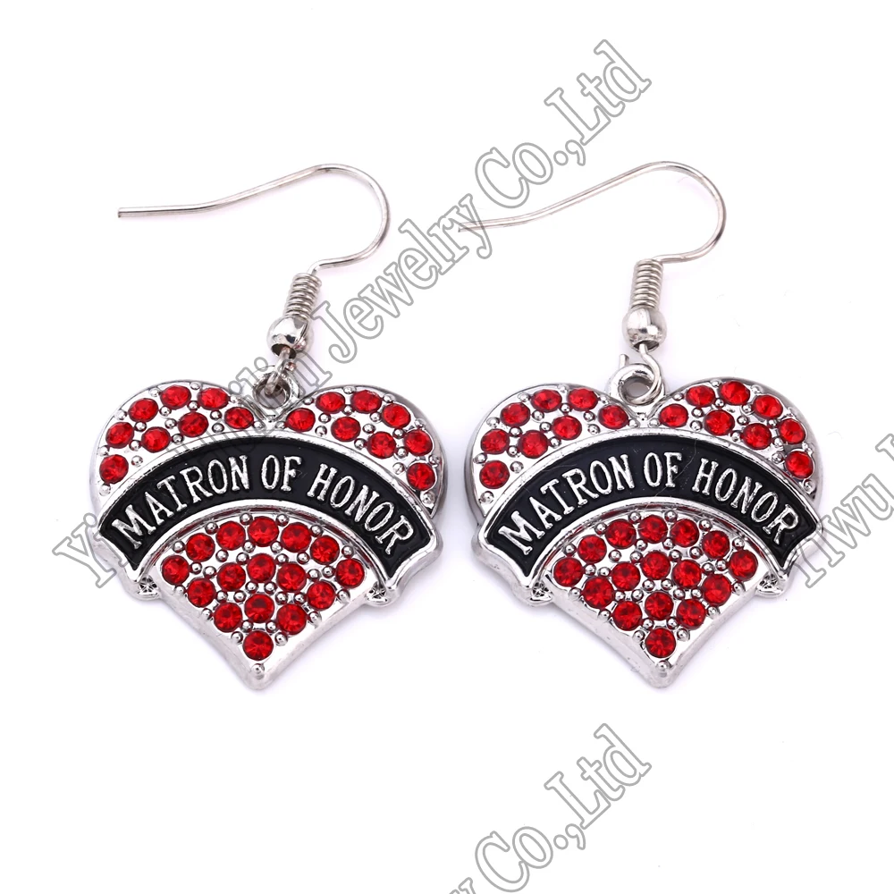 Серьги Matron of Honor Pave Heart с французским крючком прозрачные Кристальные Стразы |