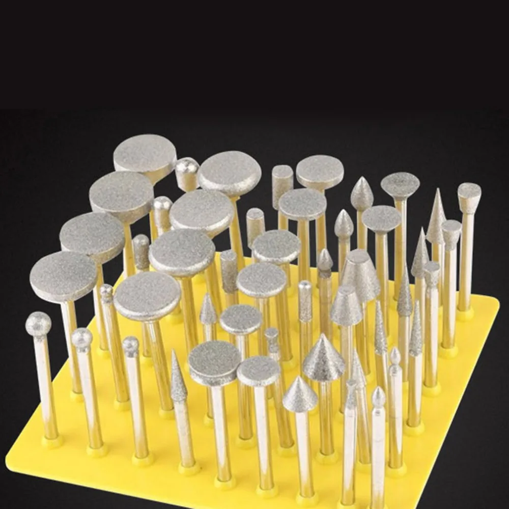 50 шт./компл. алмазные шлифовальные головки покрытием установлены точки Мини