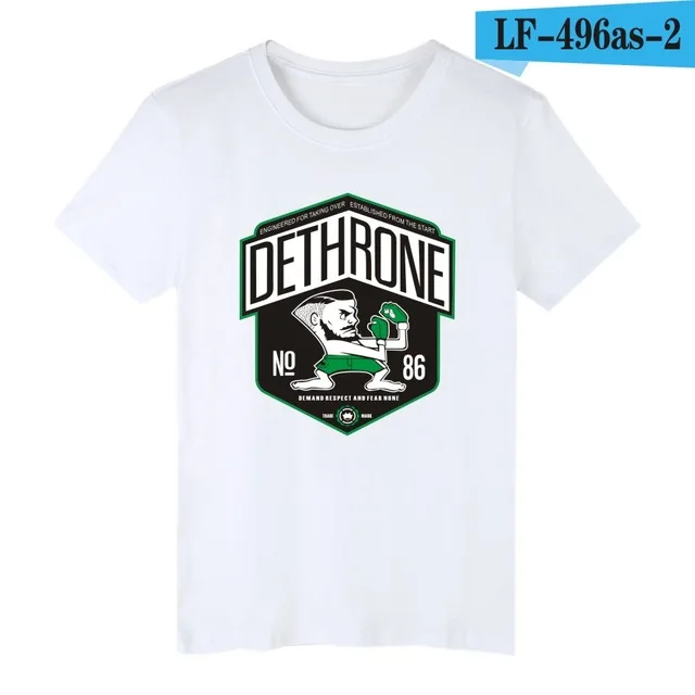 white Dethrone Conor McGregor Dublin футболка для мужчин, модная мужская футболка с коротким рукавом, брендовая качественная хлопковая футболка, топы, быстрая - Цвет: white
