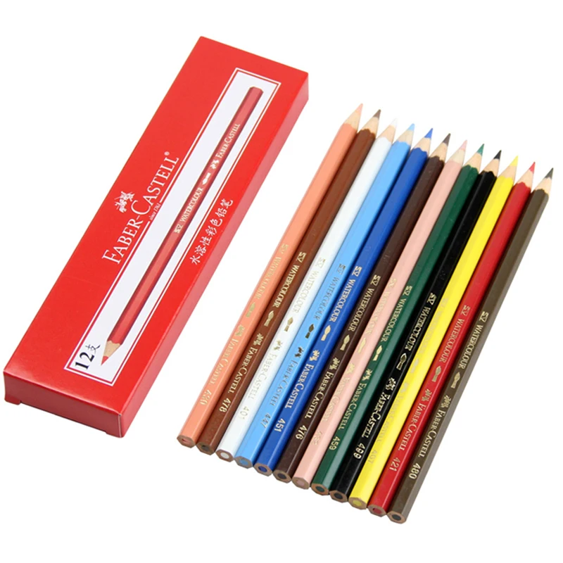 12 шт. классические масляные водорастворимые цветные карандаши FABER CASTELL