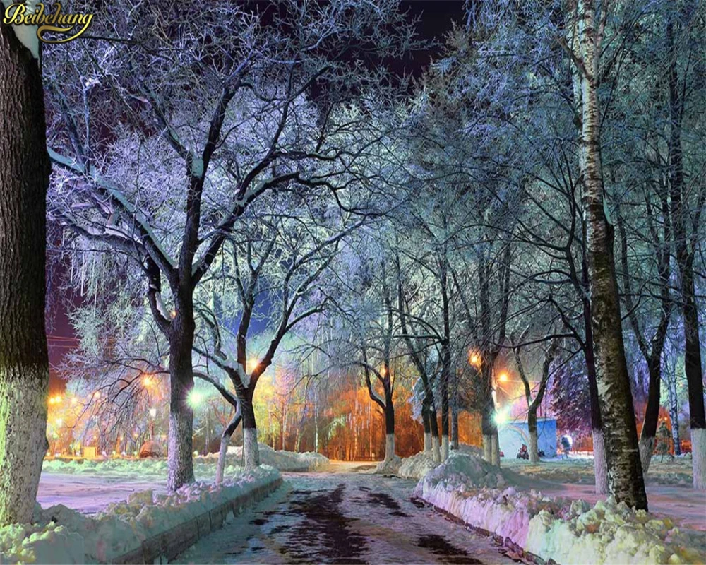 

beibehang Snow trees image print nature mural papel de parede 3d custom wallpaper for living room modern wall papers home decor