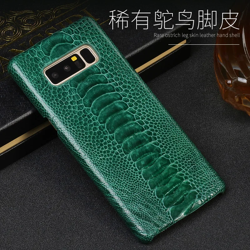 Genuine Leather phone case For Samsung Galaxy Note 8 Natural Ostrich Foot Skin S8 S9 Plus A7 A8 A9 C7 C8 C9 Pro cover |