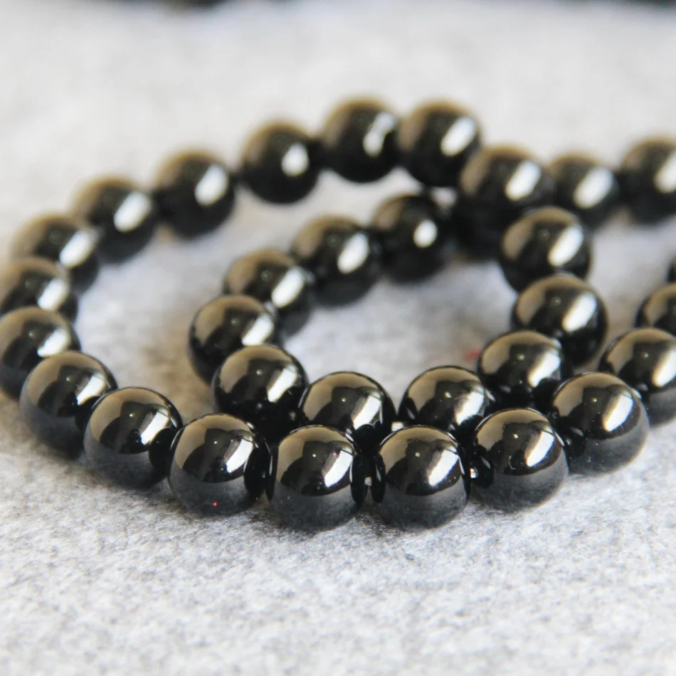 Горячая продажа 10 мм черные круглые стеклянные бусины в виде ракушки DIY подарок