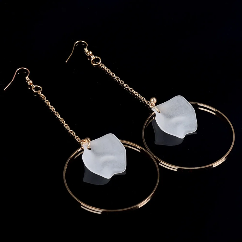 Серьги подвески женские в винтажном стиле Длинные круглые ювелирные украшения