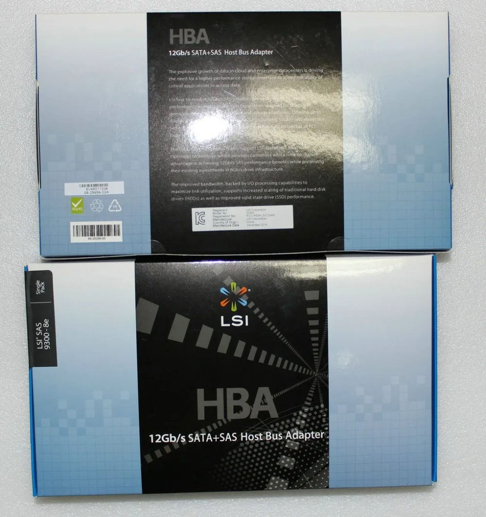 RaidStorage Avago LSI SAS 9300 8E LSI00343 8 портовый хост адаптер SFF8644 без кэша HBA PCI E3.0 x8 карта