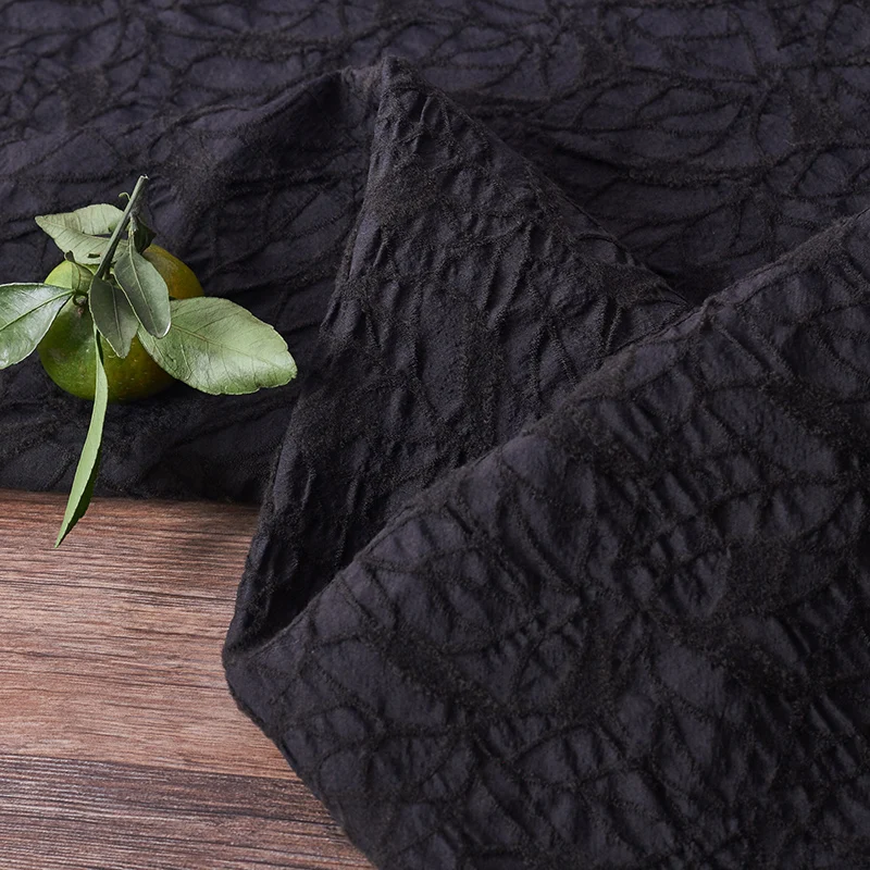 

Autumn and winter fabric Pure black wool polyamide telas High-grade dress clothing tissu