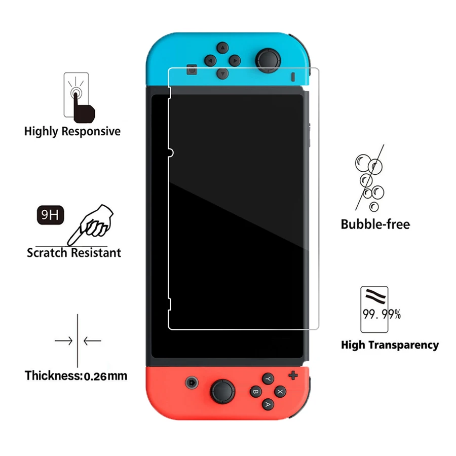Чехлы для Nintendos из закаленного стекла пленка Nintendo Switch портативный жесткий чехол