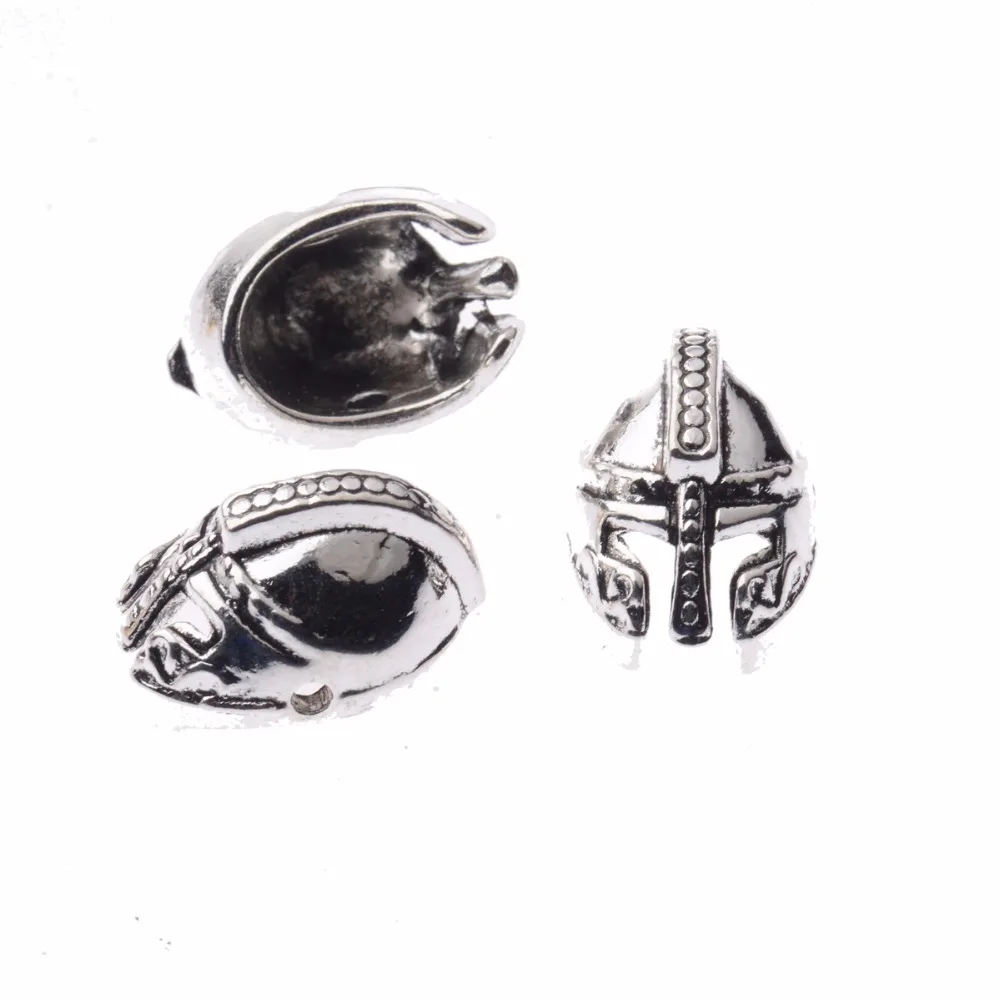 Оптовая продажа 20 шт./лот серебряные золотые римские бусины воин Гладиатор шлем