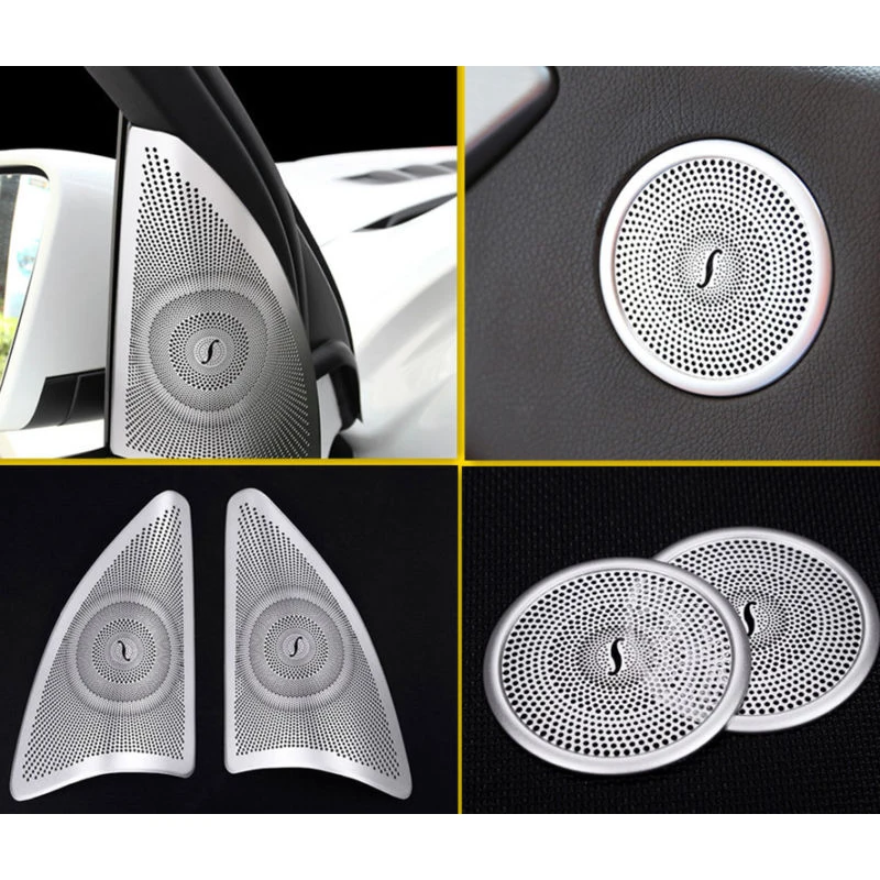 1 Набор из серебристый динамик хромированных чехлов с автомобильной клейкая