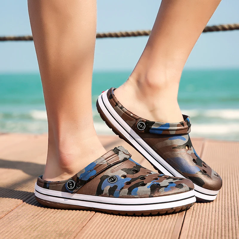 Горячая Для мужчин сандалии отрытые туфли мужской Crocse Сабо Sandalias Zapatos de Hombre с рисунком «крокодил» Туфли-сандалии, мужские тапочки новые