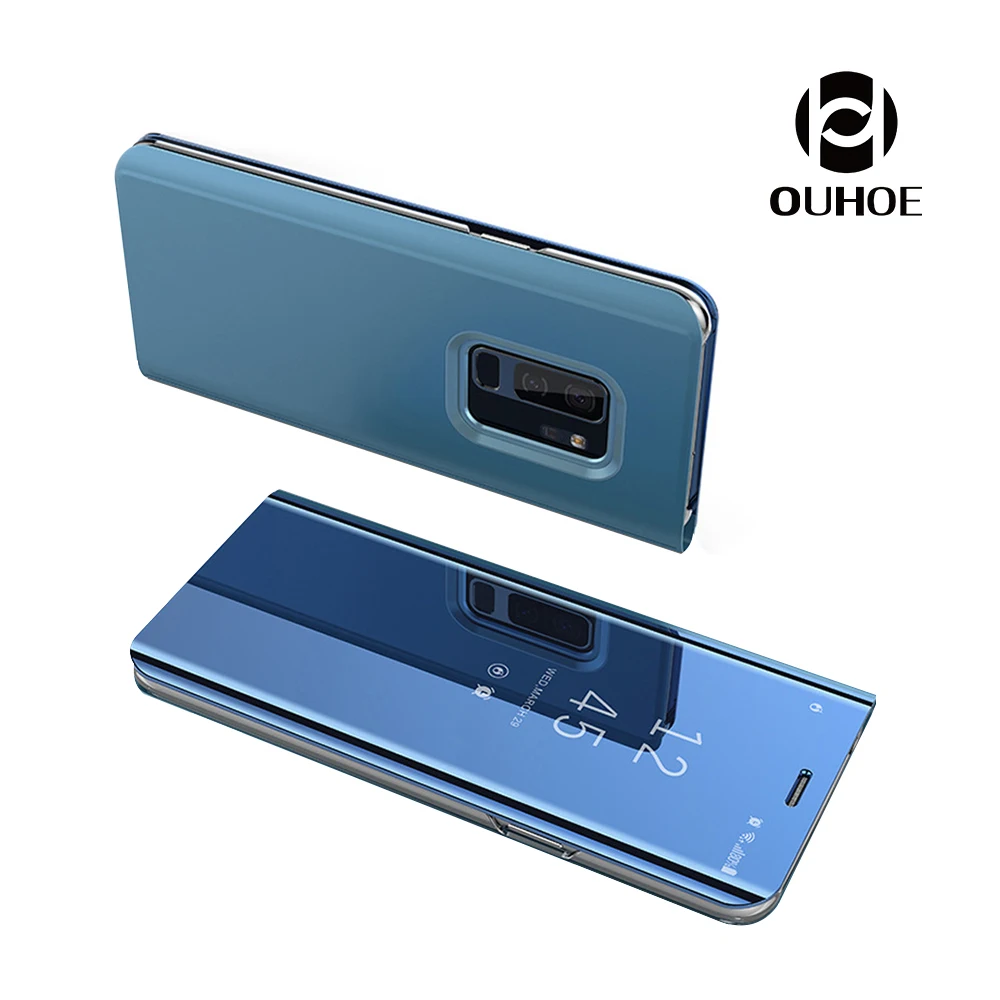 Зеркало Флип кожаный чехол для samsung Примечание 8 9 S9 + S8 A8 плюс S7 S6 edge A9 lite A7 A720 J7 J6