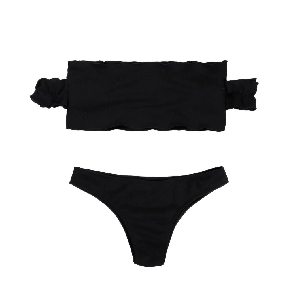 Женский купальник-бикини с пуш-ап и открытыми плечами сексуальный