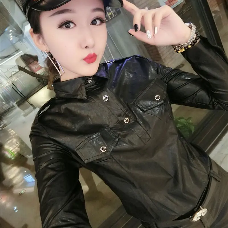 Женская теплая Осенняя рубашка размера плюс 3XL Женские топы из искусственной