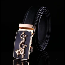 Hot 2021 Men Automatic Buckle Dragon Belt Brand Fashion Leather Belts for Business Men High Quality Luxury Belt for Men