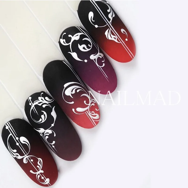 1 лист русской лозы стикеры 3D на ногти Nail Art черный арабиеск ногтей переводные