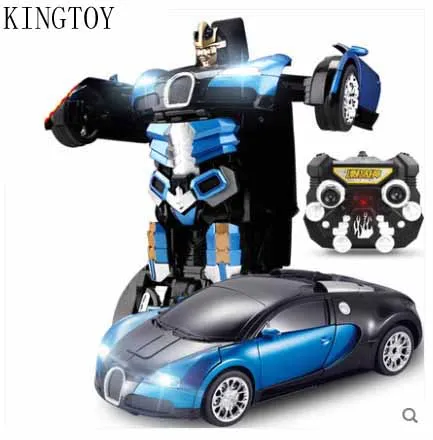 2 Детская usb зарядка RC автомобиль пульт дистанционного управления деформированная машина робот игрушка - Цвет: 2