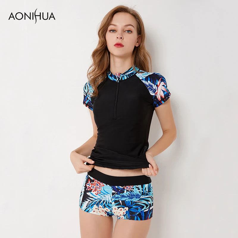 Женские костюмы для серфинга AONIHUA купальный костюм большого размера с цветочным