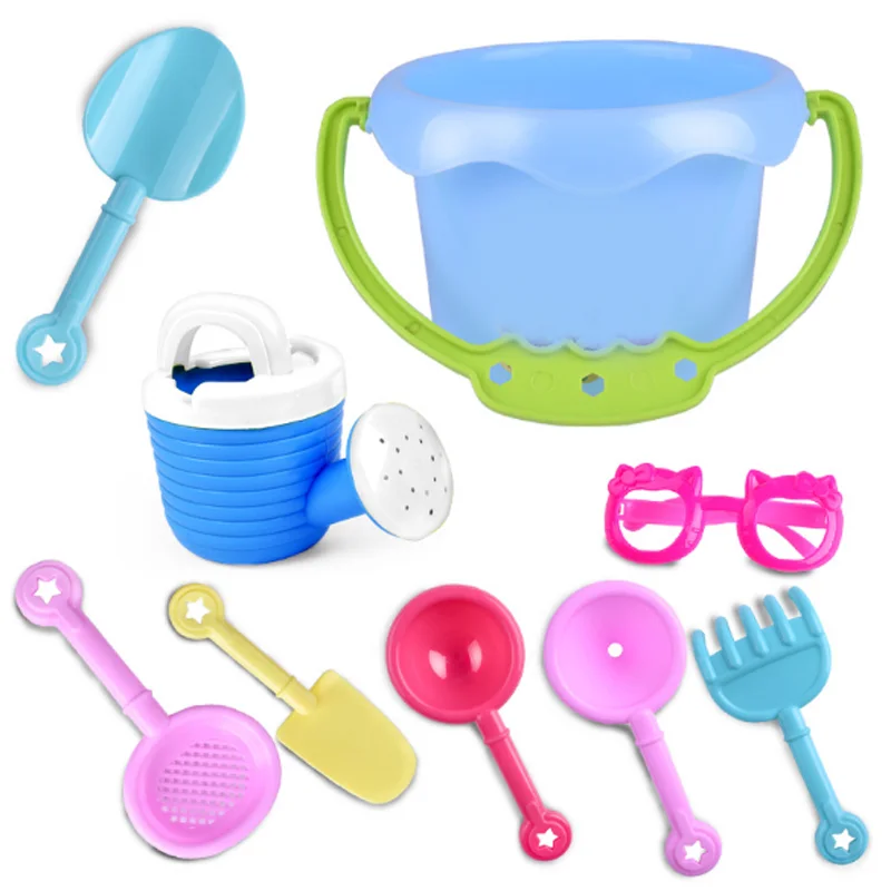 9 шт./компл. солнце пляж ведро дети играть солнцезащитные очки красочные игрушки