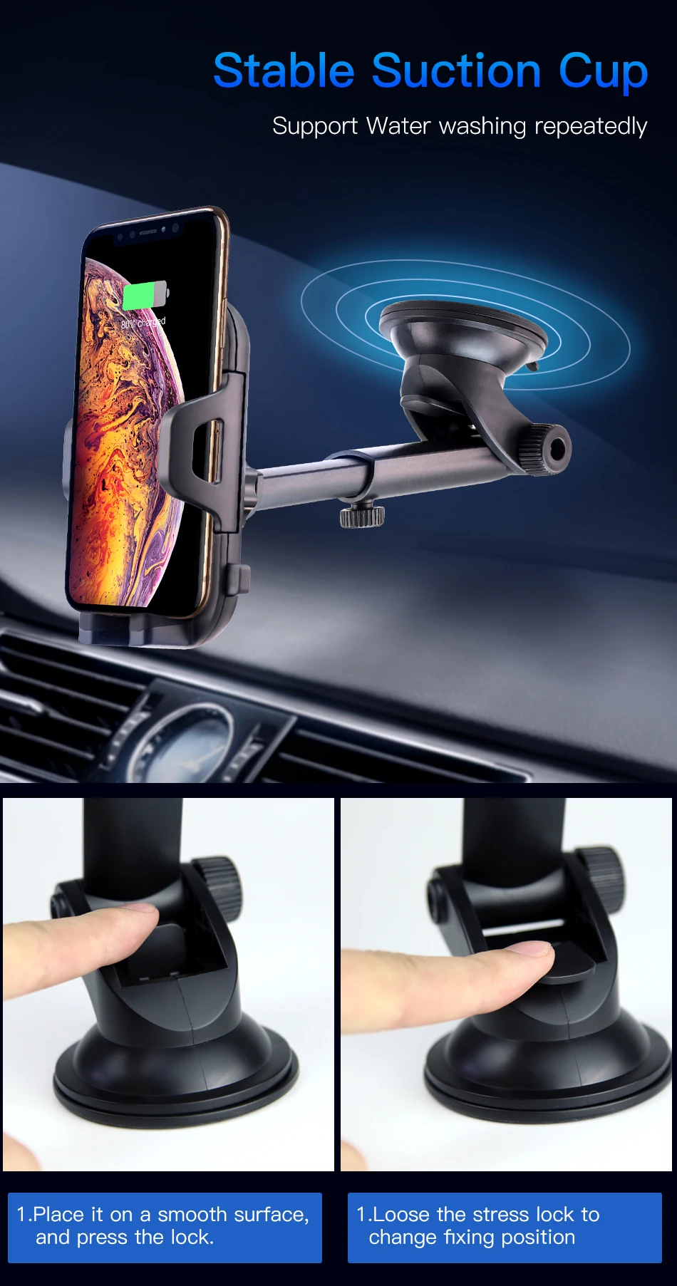 ACCEZZ автомобильный держатель Авто Блокировка подставка для iPhone XS Универсальный телефон 360 градусов вращение центр управление стекло gps Поддержка кронштейн