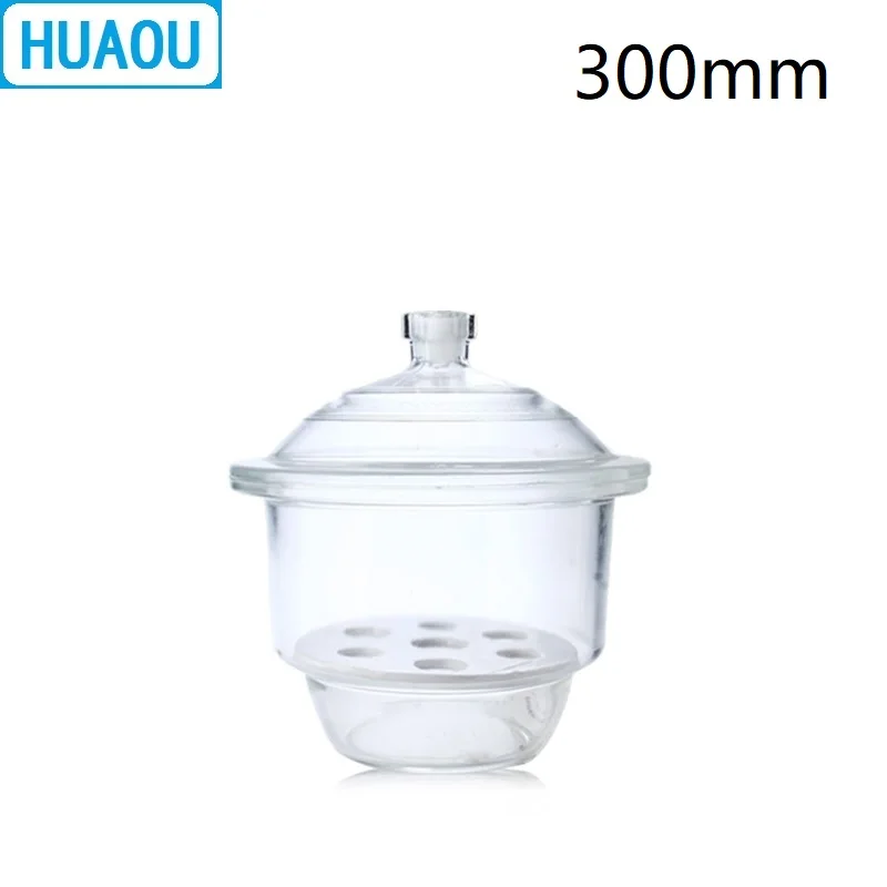 HUAOU 300mm Desiccator with Porcelain Plate Clear Glass Laboratory Drying Equipment