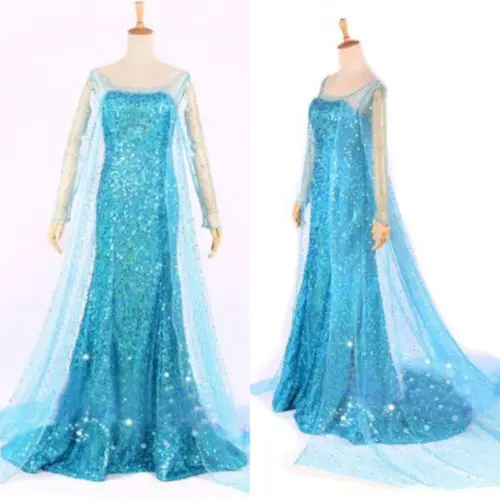 Elsa Queen Princess Adult Women Cocktail Party Dress Costume Dresses | Женская одежда