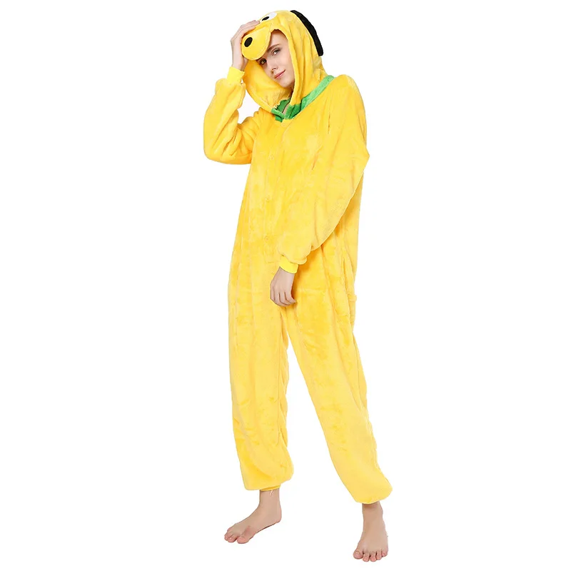 Женские пижамные комплекты Kigurumi с собакой зимние фланелевые пижамы милыми
