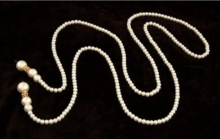 Женская Длинная цепочка с имитацией жемчуга ожерелье цепочкой для свитера