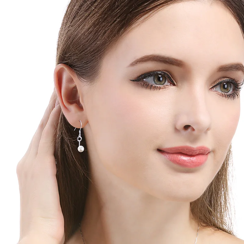 Valily модные одна пара жемчуг Длинные висячие серьги 925 пробы серебро Серьги с