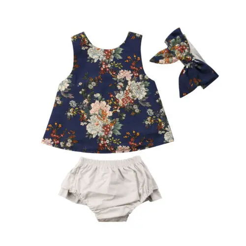 

Modish Lovely Fashion Cute Summer CANIS Newborn Infant Baby Girl Sleeveless Floral Irregular Tops Vest+Shorts Pants Outfits