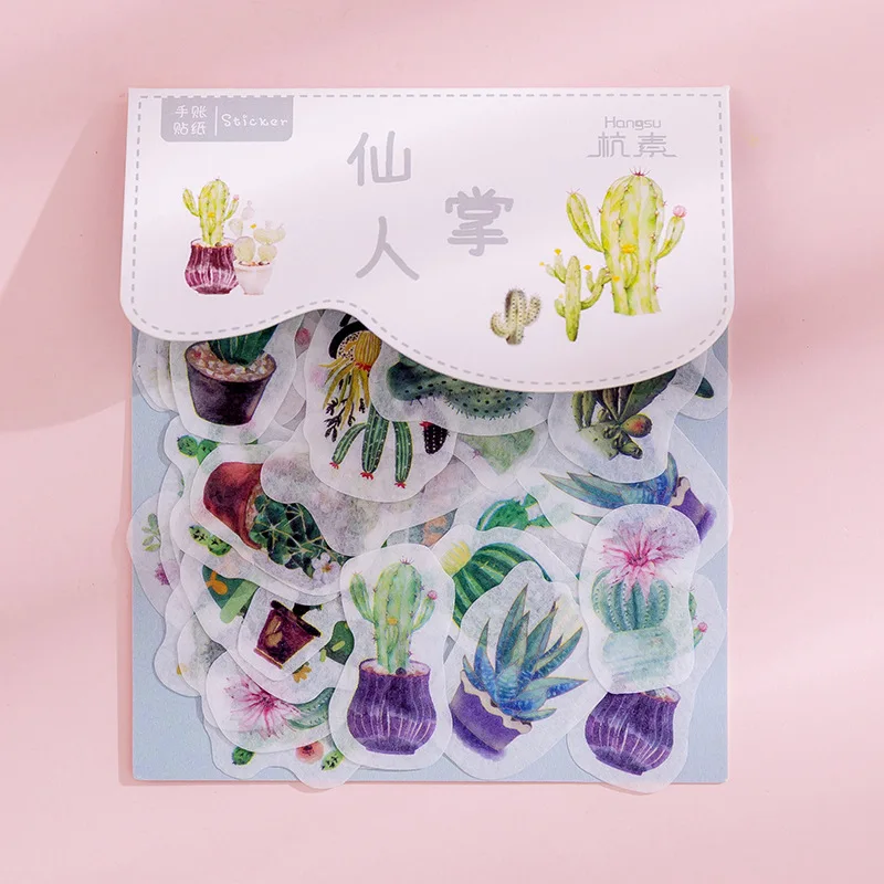 40 шт./упак. кактус пуля журнал декоративные наклейки из бумаги васи милые