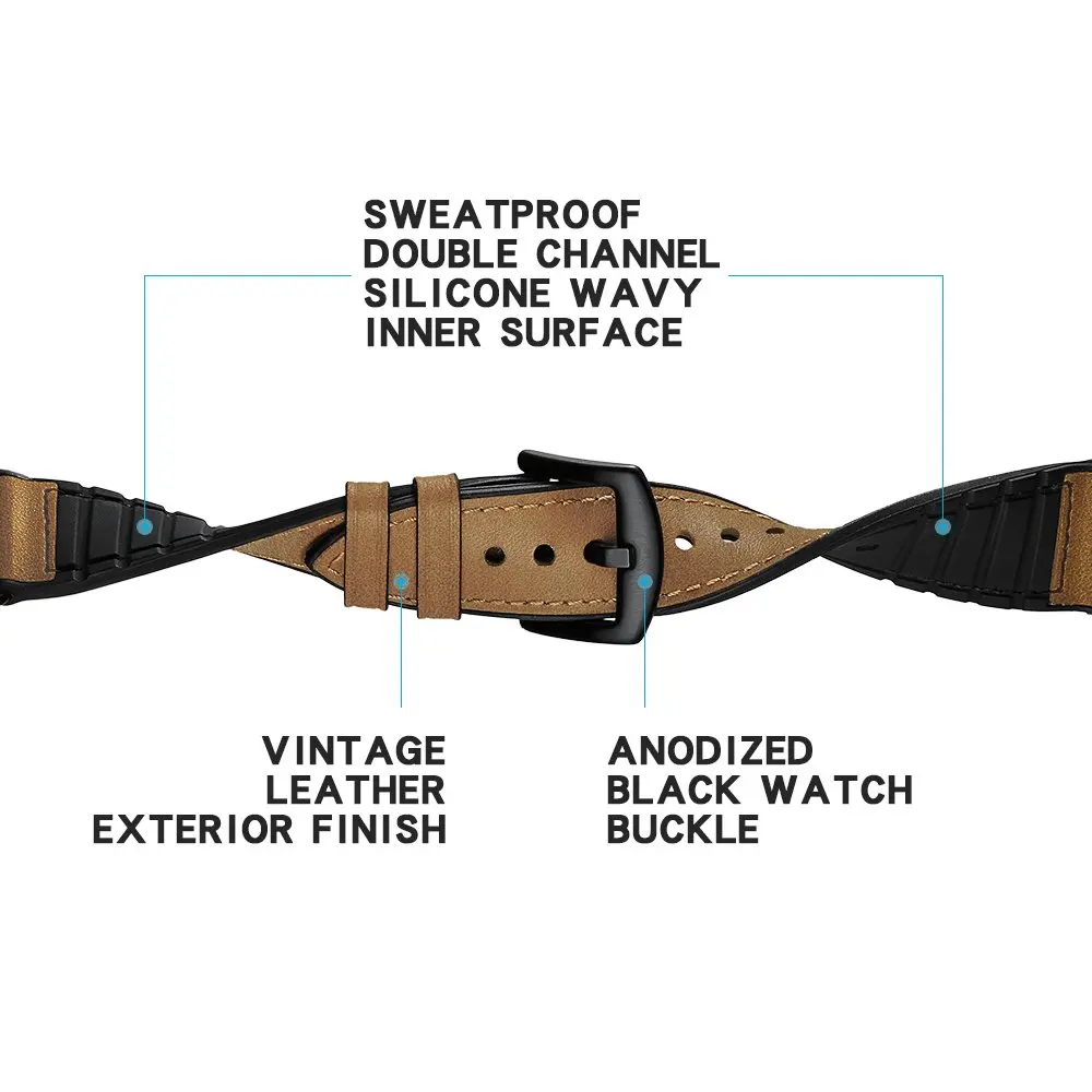 Fashion Genuine Leather Silicone Watch Band Strap for Garmin Vivoactive 3 Replacement Wrist strap band 20mm Leather Bracelet New