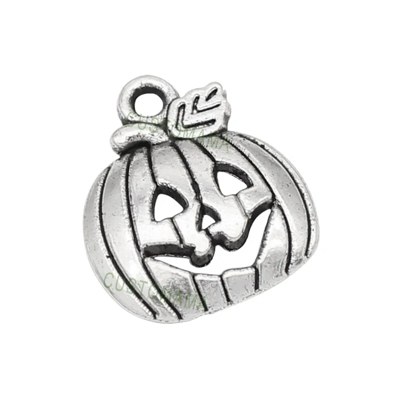 

70pcs-Antique Silver Halloween Pumpkin Charms Pendant 18x16mm