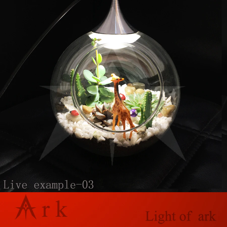 Ковчег свет DIY украшения миниатюрный стеклянный горшок Светодиодная настольная