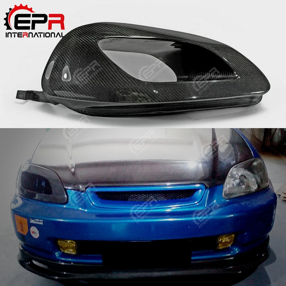Комплект из углеродного волокна для фар Honda Civic EK9 96-98 воздуховод с глянцевой