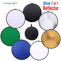 mini 30cm 7 in 1 collapsible white light reflector diffuser photography reflector handhold portable flash photo reflector disc
