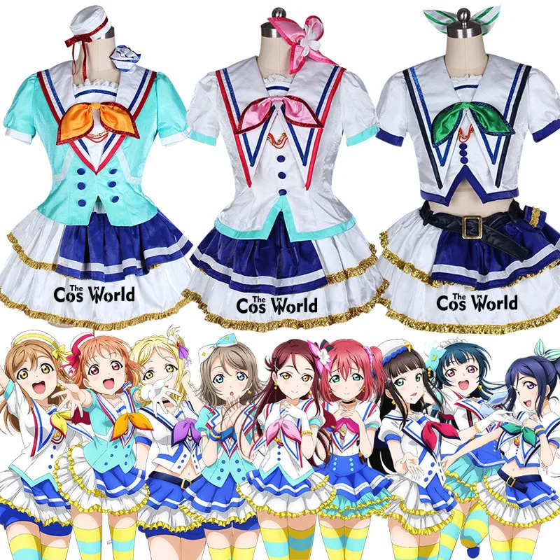 Love Live Sunshine Aqours прыгающее сердце 9 символов таками тика Kurosawa Dia Ruby Riko платье