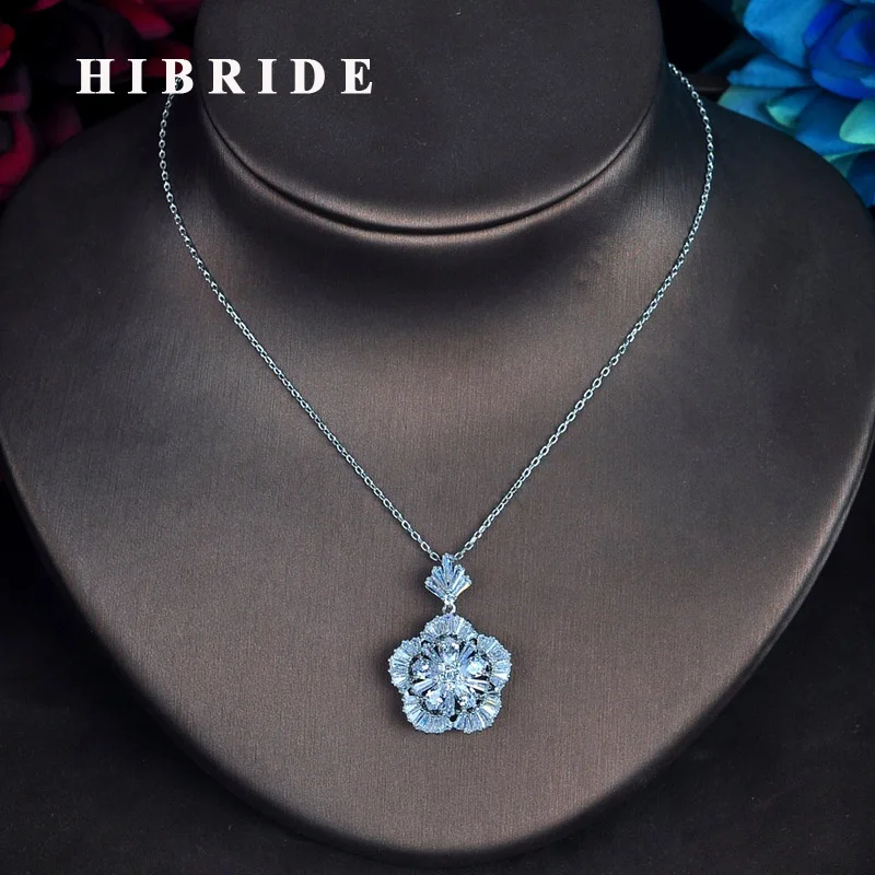 Классическое Элегантное ожерелье HIBRIDE с подвеской в виде цветка аксессуары для
