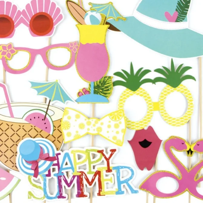 Фламинго Photo Booth Реквизит для Луо в гавайском стиле вечерние украшения бассейн