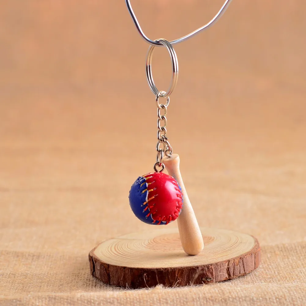 1 шт. мини три шт бейсбольные перчатки деревянный брелок с битой Спорт автомобиль